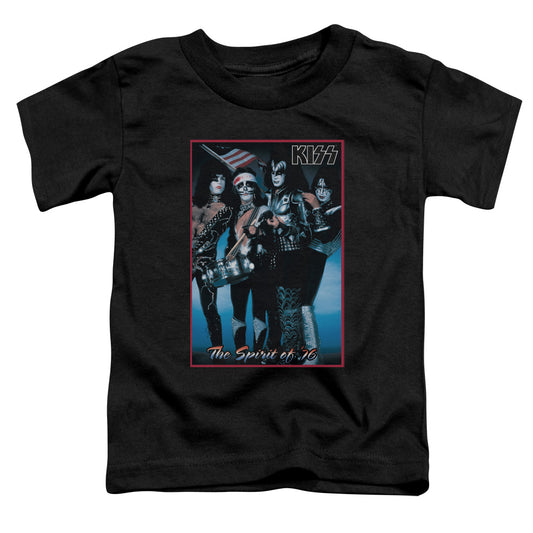 KISS Spirit of 76 Toddler Kids Youth T Shirt Black