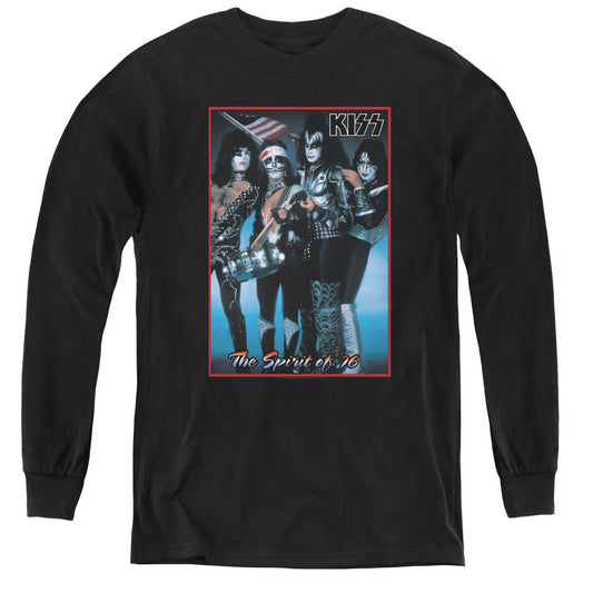 KISS Spirit of 76 Long Sleeve Kids Youth T Shirt Black