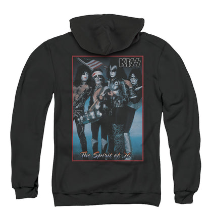 KISS Spirit of 76 Back Print Zipper Mens Hoodie Black