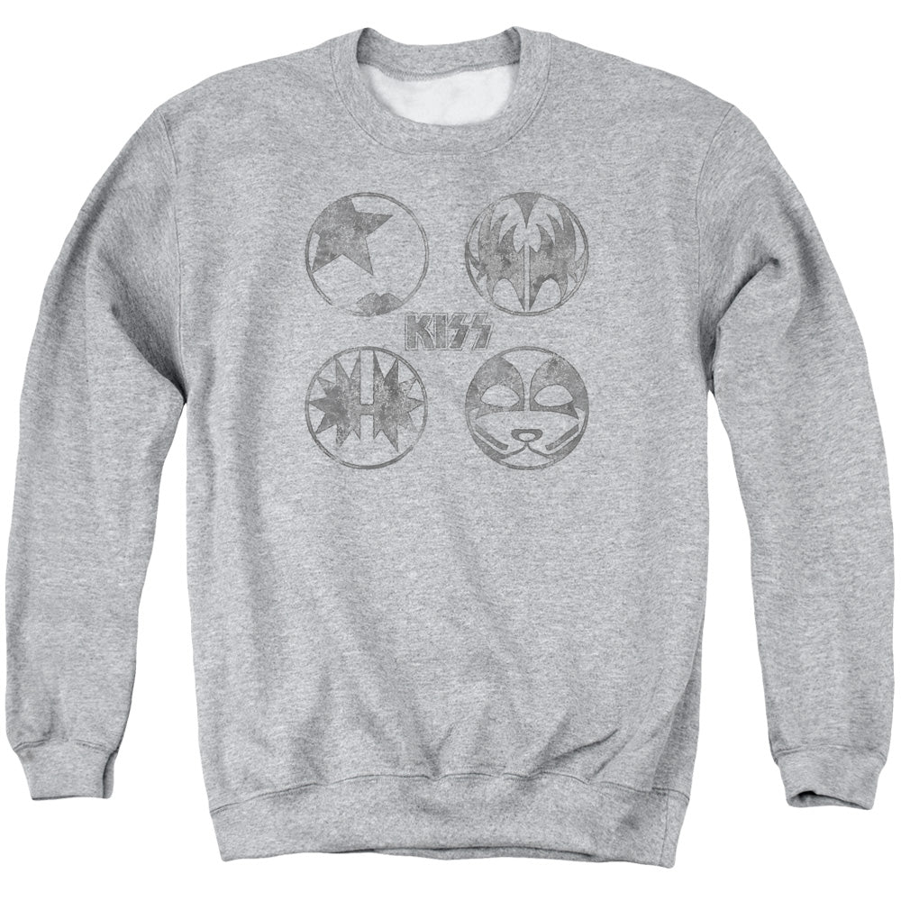 KISS Paint Circles Mens Crewneck Sweatshirt Athletic Heather