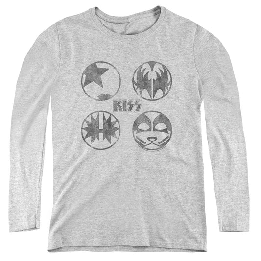 KISS Paint Circles Womens Long Sleeve Shirt Athletic Heather