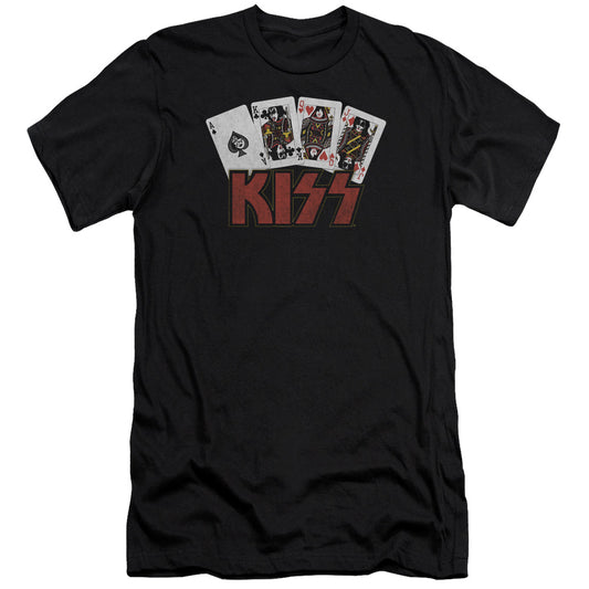 KISS Cards Slim Fit Mens T Shirt Black