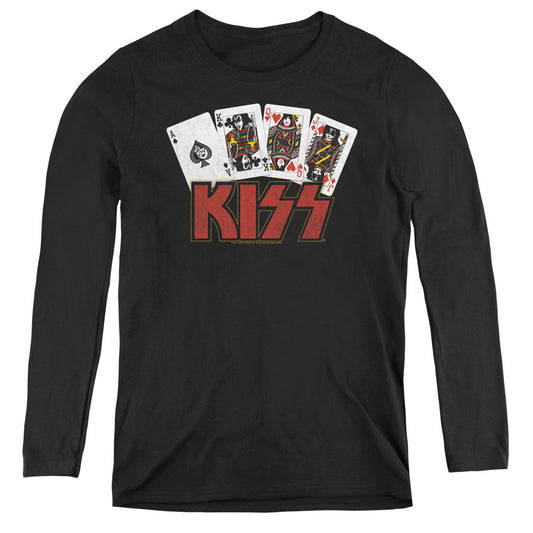 KISS Cards Womens Long Sleeve Shirt Black