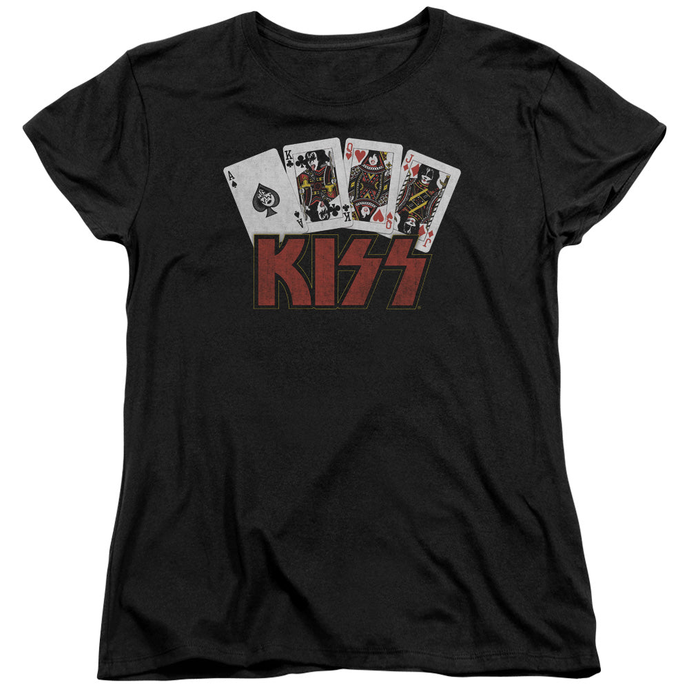 KISS Cards Womens T Shirt Black