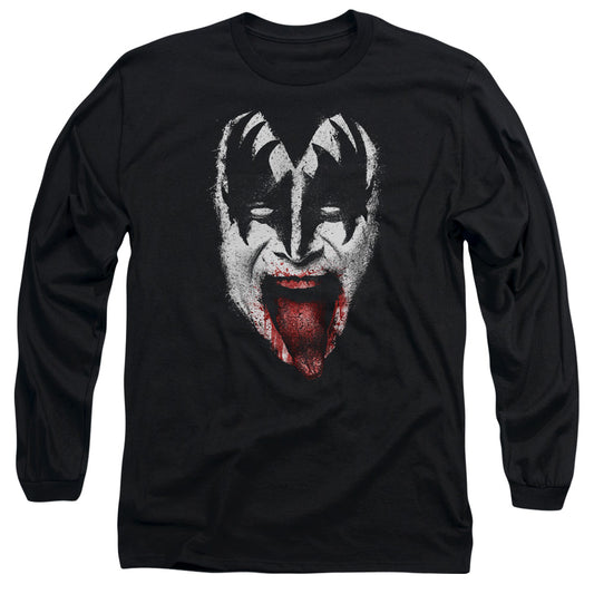 KISS Demon Face Mens Long Sleeve Shirt Black