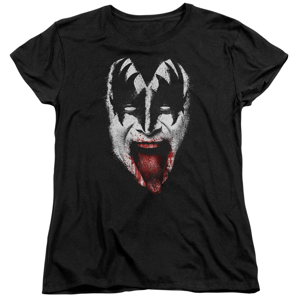 KISS Demon Face Womens T Shirt Black