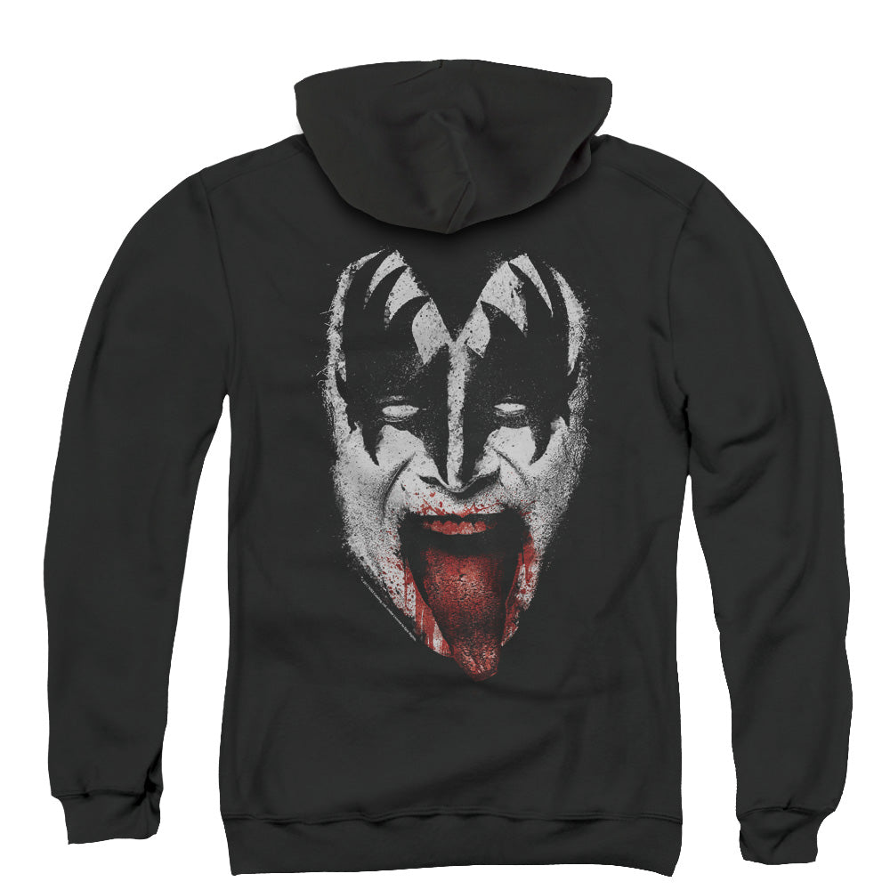 KISS Demon Face Back Print Zipper Mens Hoodie Black