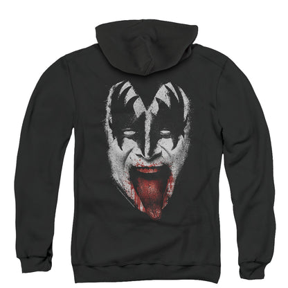 KISS Demon Face Back Print Zipper Mens Hoodie Black