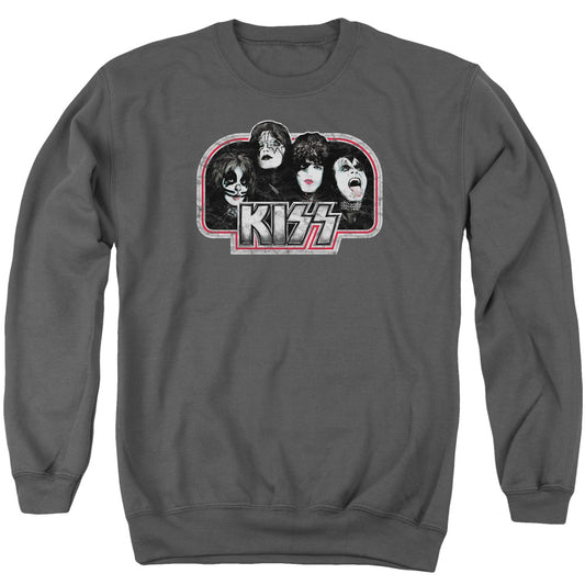 KISS Throwback Mens Crewneck Sweatshirt Charcoal