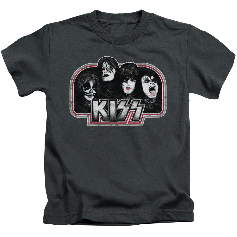 KISS Throwback Juvenile Kids Youth T Shirt Charcoal