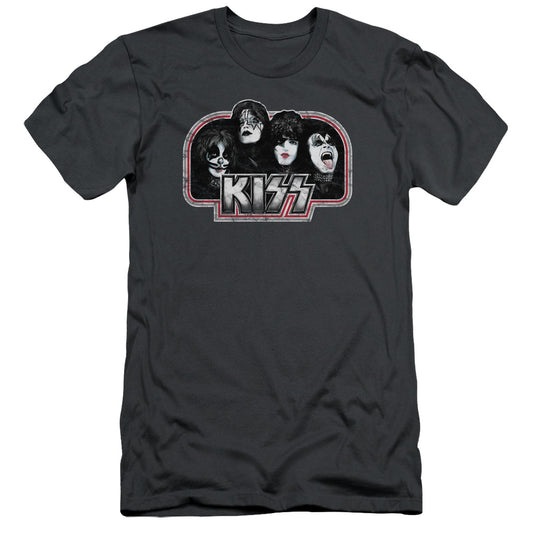 KISS Throwback Slim Fit Mens T Shirt Charcoal