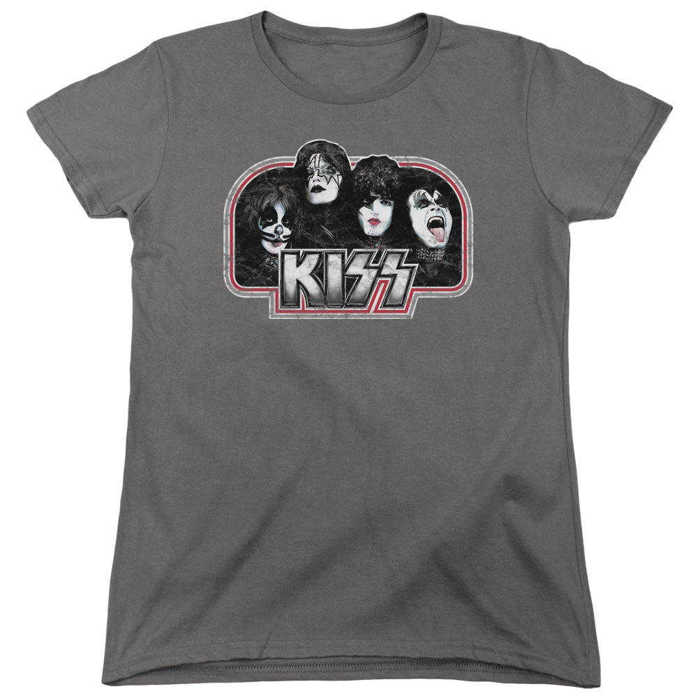 KISS Throwback Womens T Shirt Charcoal