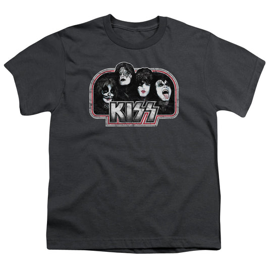 KISS Throwback Kids Youth T Shirt Charcoal