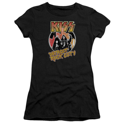 KISS Detroit Rock City Junior Sheer Cap Sleeve Womens T Shirt Black