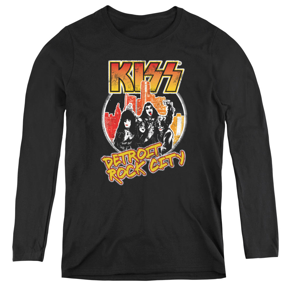 KISS Detroit Rock City Womens Long Sleeve Shirt Black