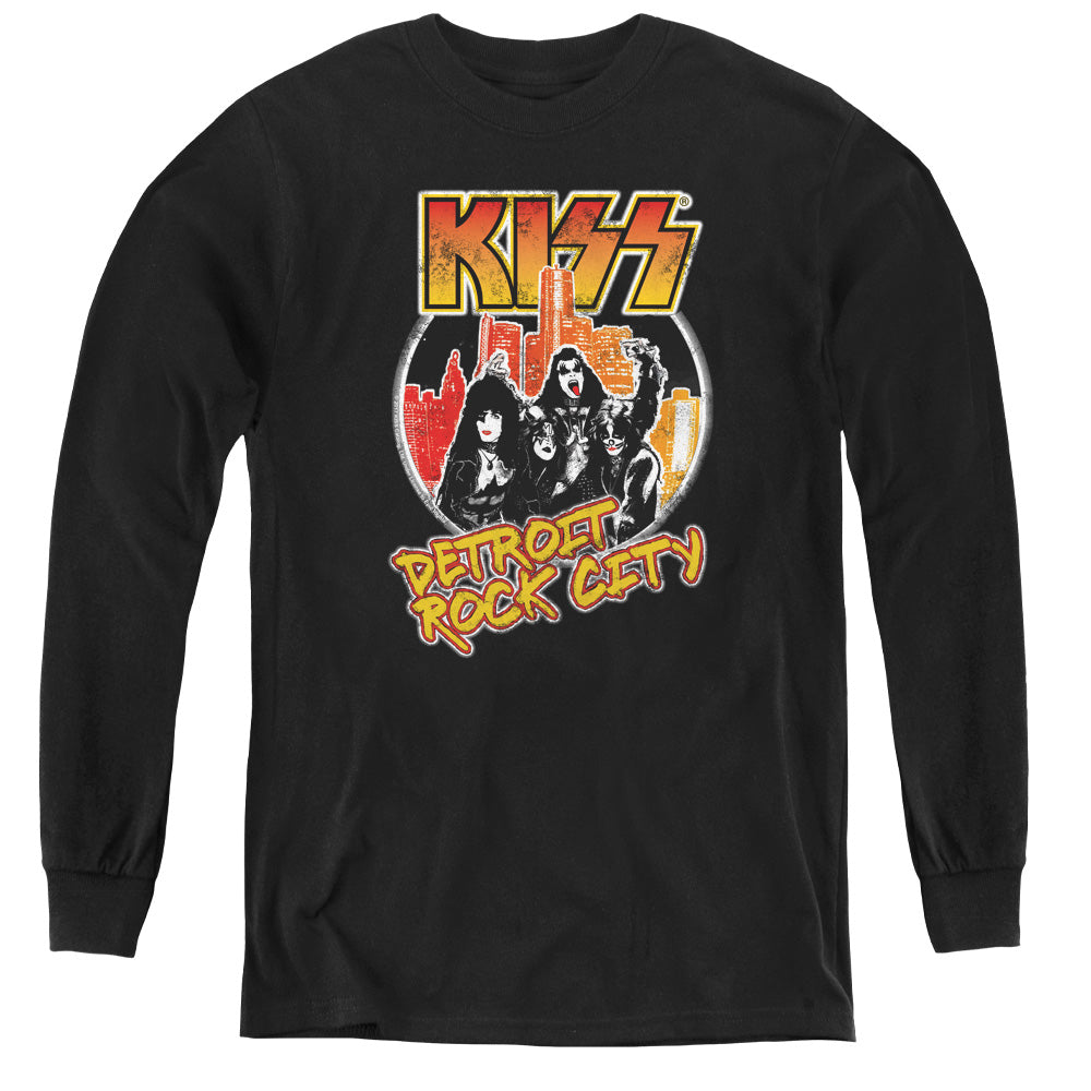 KISS Detroit Rock City Long Sleeve Kids Youth T Shirt Black