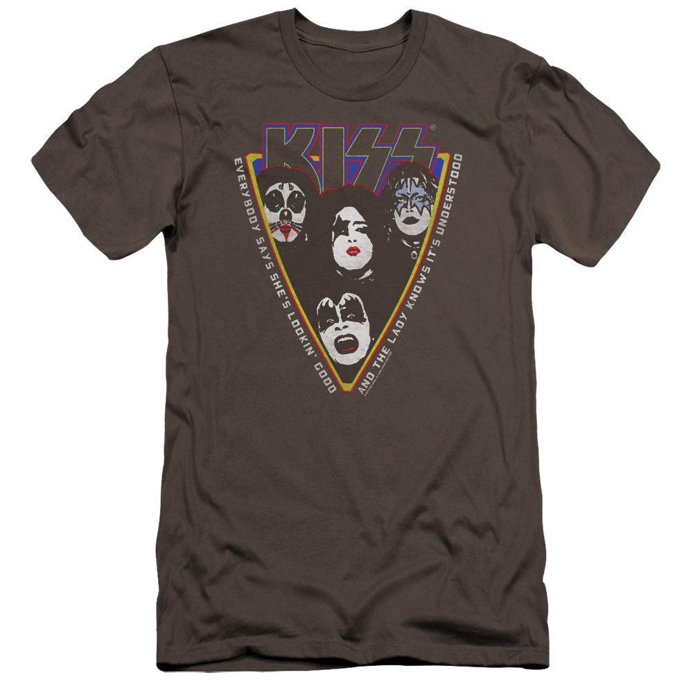 KISS Strutter Premium Bella Canvas Slim Fit Mens T Shirt Charcoal