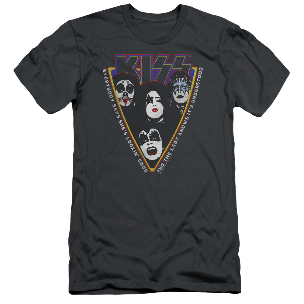 KISS Strutter Slim Fit Mens T Shirt Charcoal