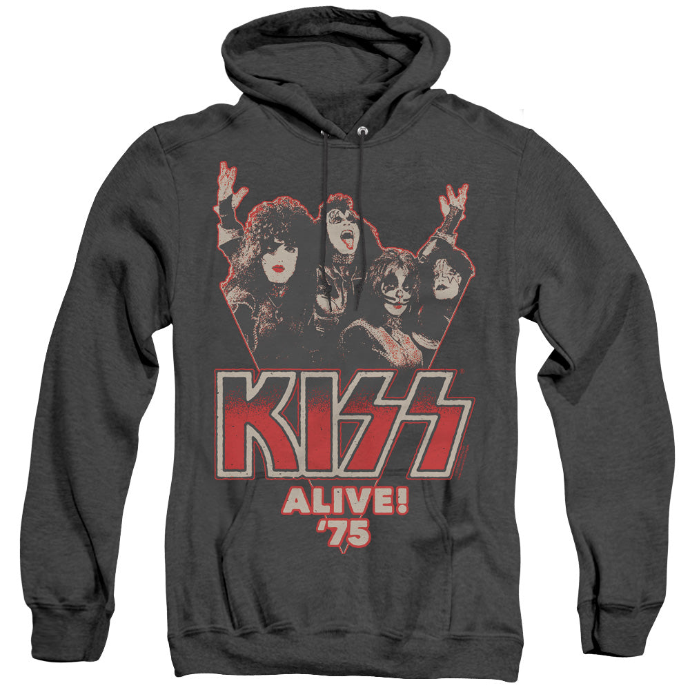 KISS Alive 75 Heather Mens Hoodie Black