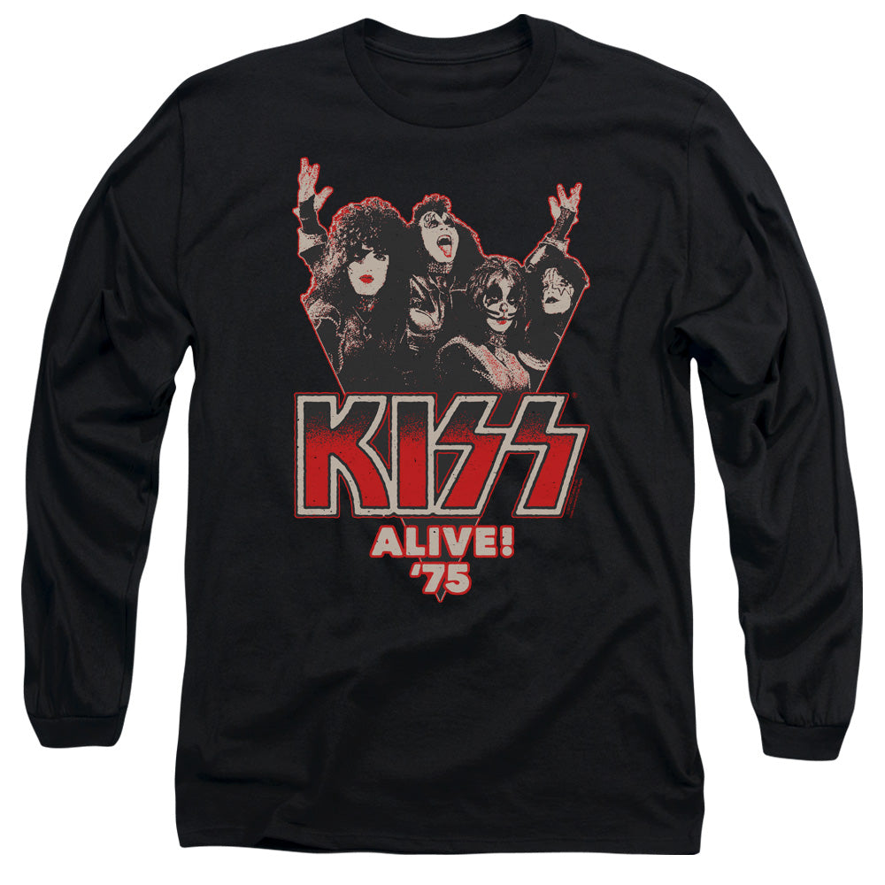 KISS Alive 75 Mens Long Sleeve Shirt Black