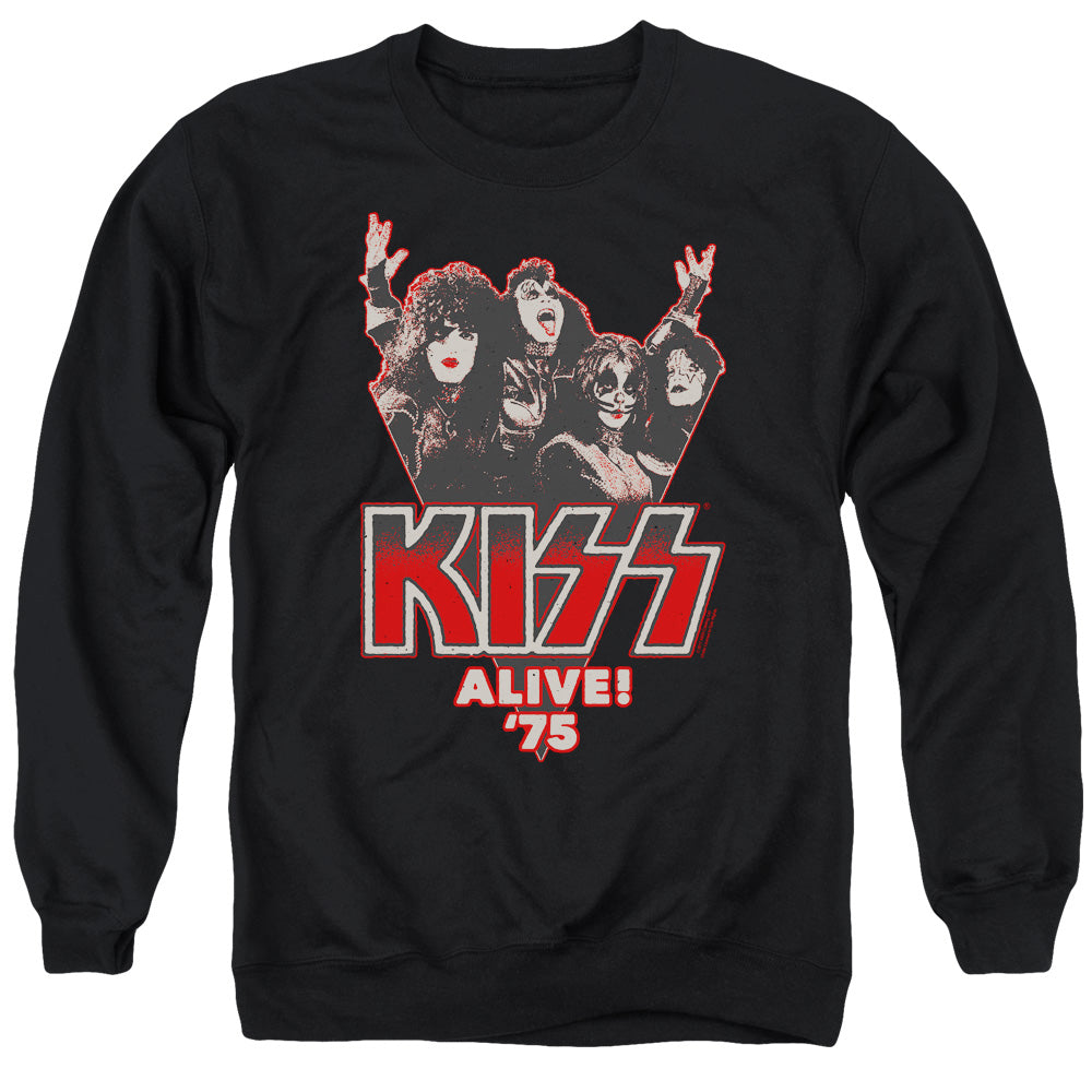 KISS Alive 75 Mens Crewneck Sweatshirt Black