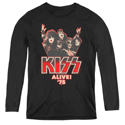 KISS Alive 75 Womens Long Sleeve Shirt Black