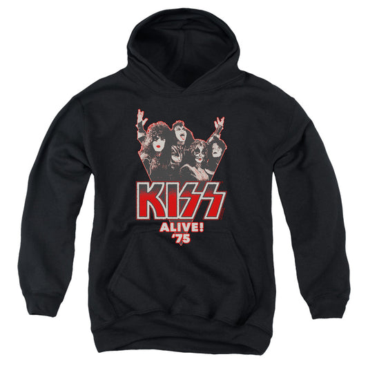 KISS Alive 75 Kids Youth Hoodie Black