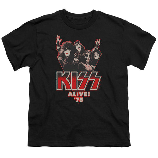 KISS Alive 75 Kids Youth T Shirt Black