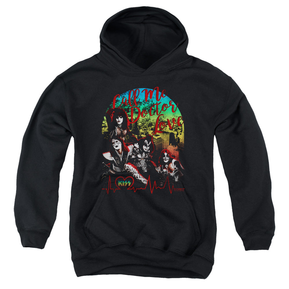 KISS Doctor Love Kids Youth Hoodie Black