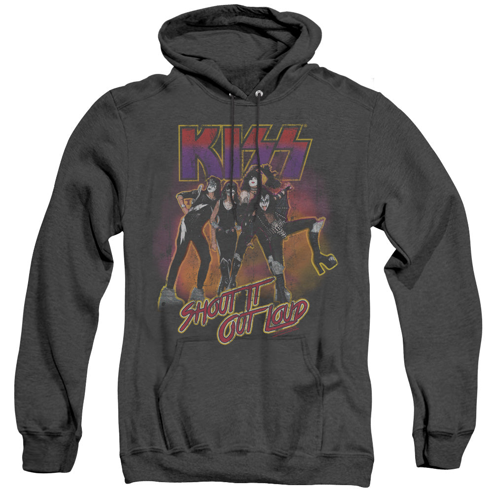 KISS Shout It Out Loud Heather Mens Hoodie Black