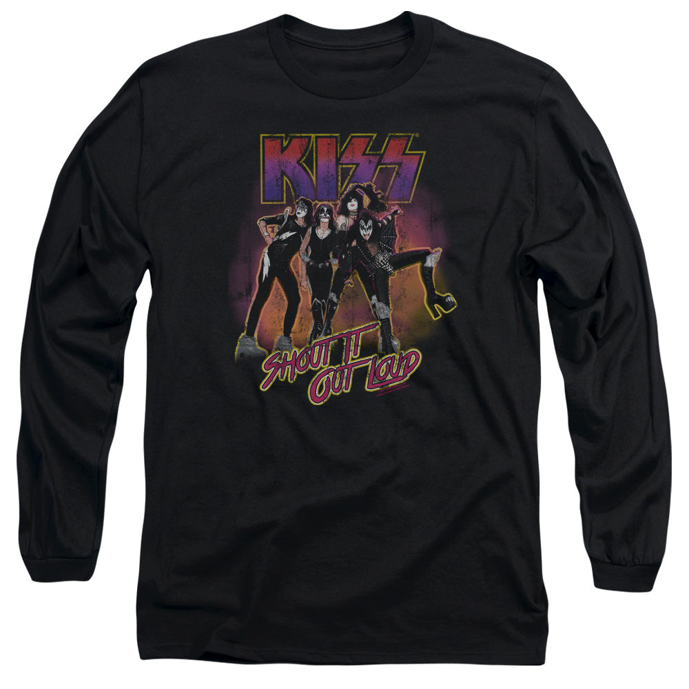 KISS Shout It Out Loud Mens Long Sleeve Shirt Black