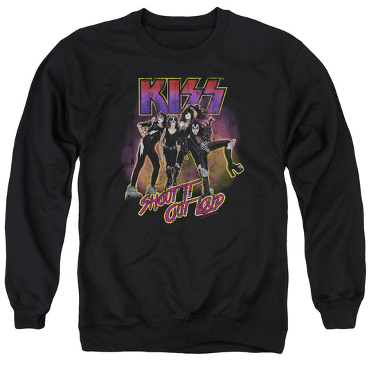 KISS Shout It Out Loud Mens Crewneck Sweatshirt Black