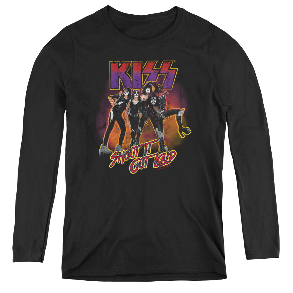 KISS Shout It Out Loud Womens Long Sleeve Shirt Black