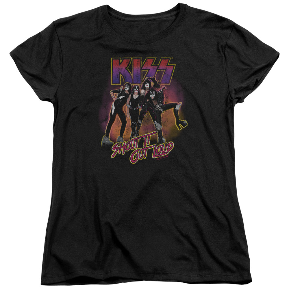 KISS Shout It Out Loud Womens T Shirt Black