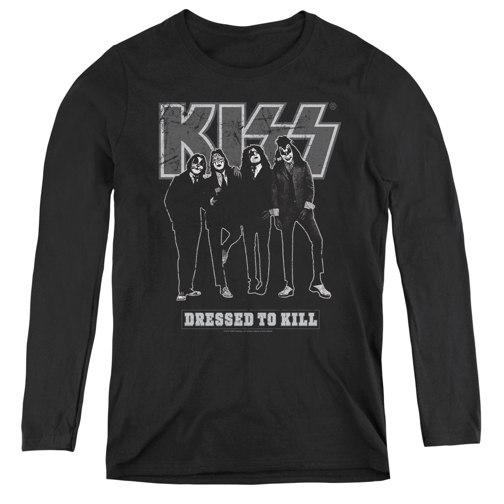 KISS Dressed To Kill Womens Long Sleeve Shirt Black