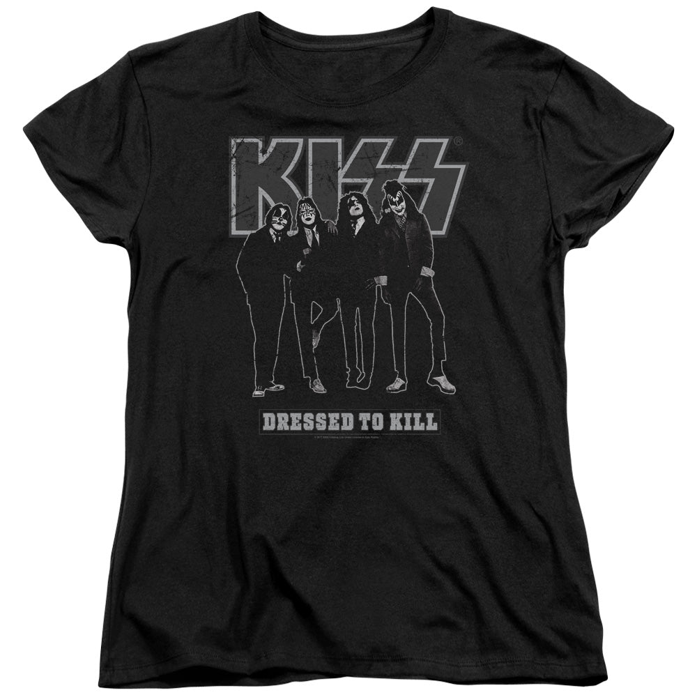 KISS Dressed To Kill Womens T Shirt Black