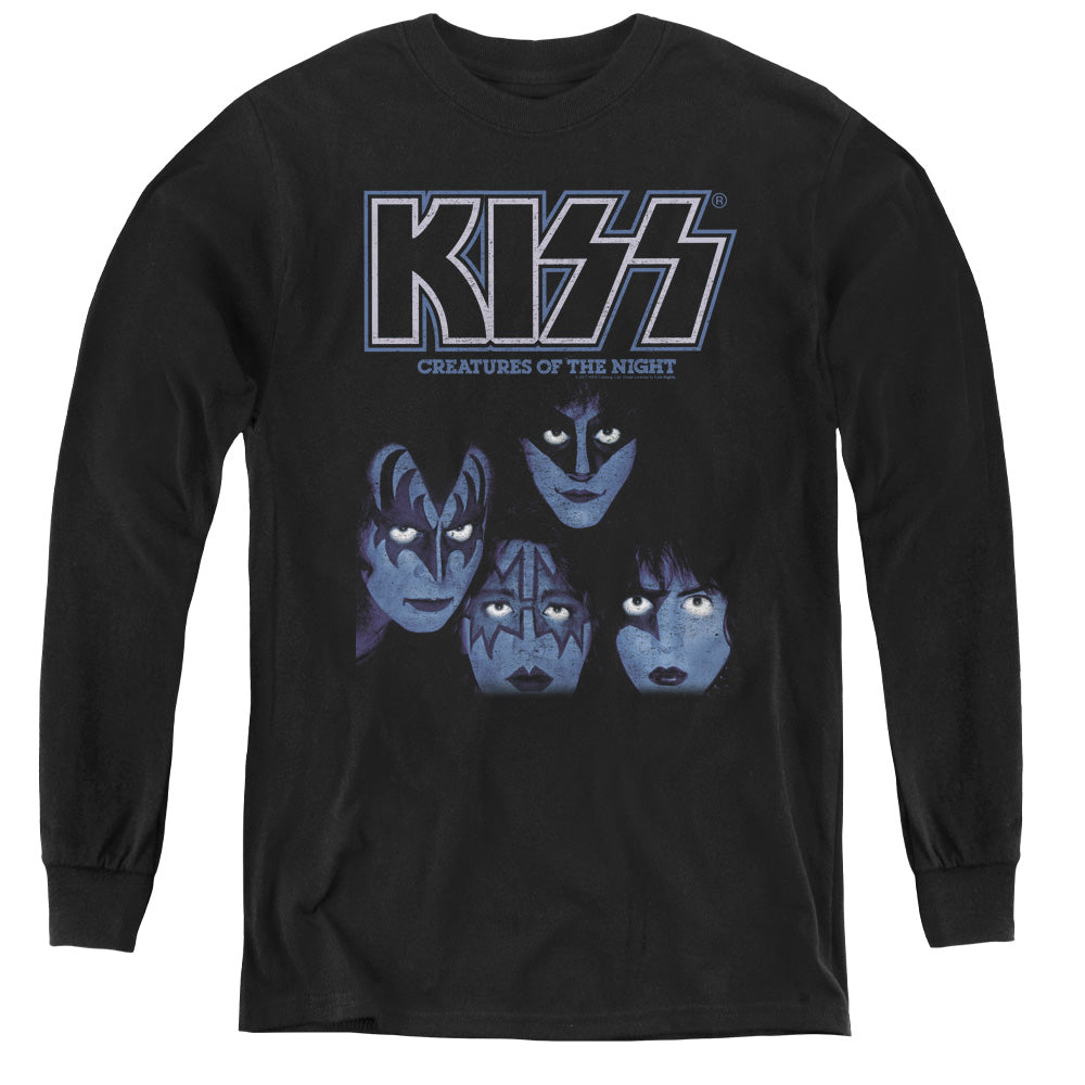 KISS Creatures Of The Night Long Sleeve Kids Youth T Shirt Black