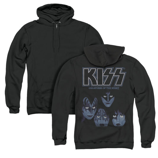 KISS Creatures Of The Night Back Print Zipper Mens Hoodie Black