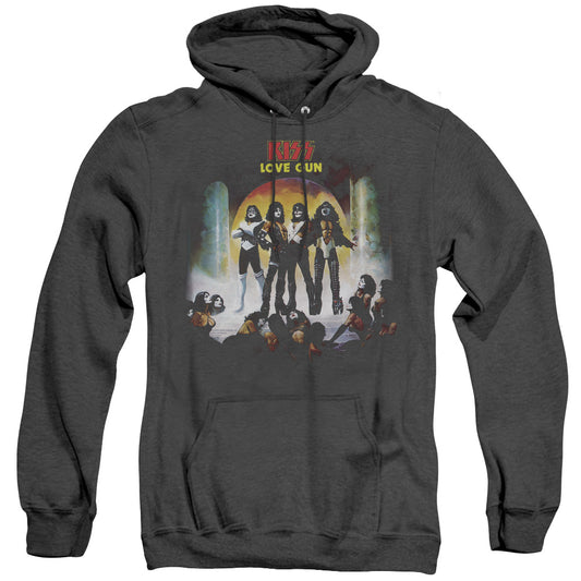 KISS Lover Gun Cover Heather Mens Hoodie Black