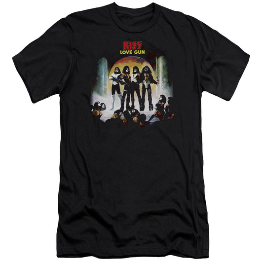 KISS Lover Gun Cover Slim Fit Mens T Shirt Black