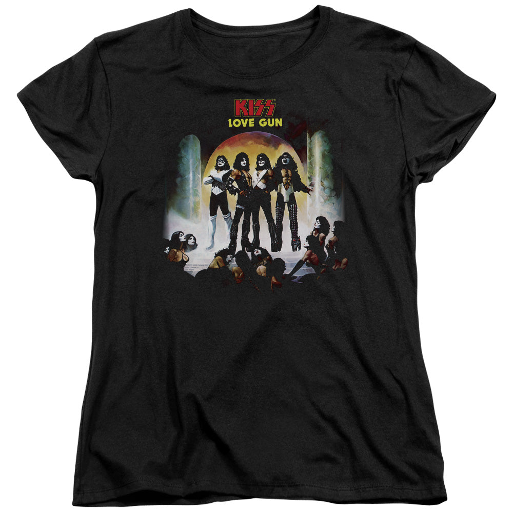 KISS Lover Gun Cover Womens T Shirt Black