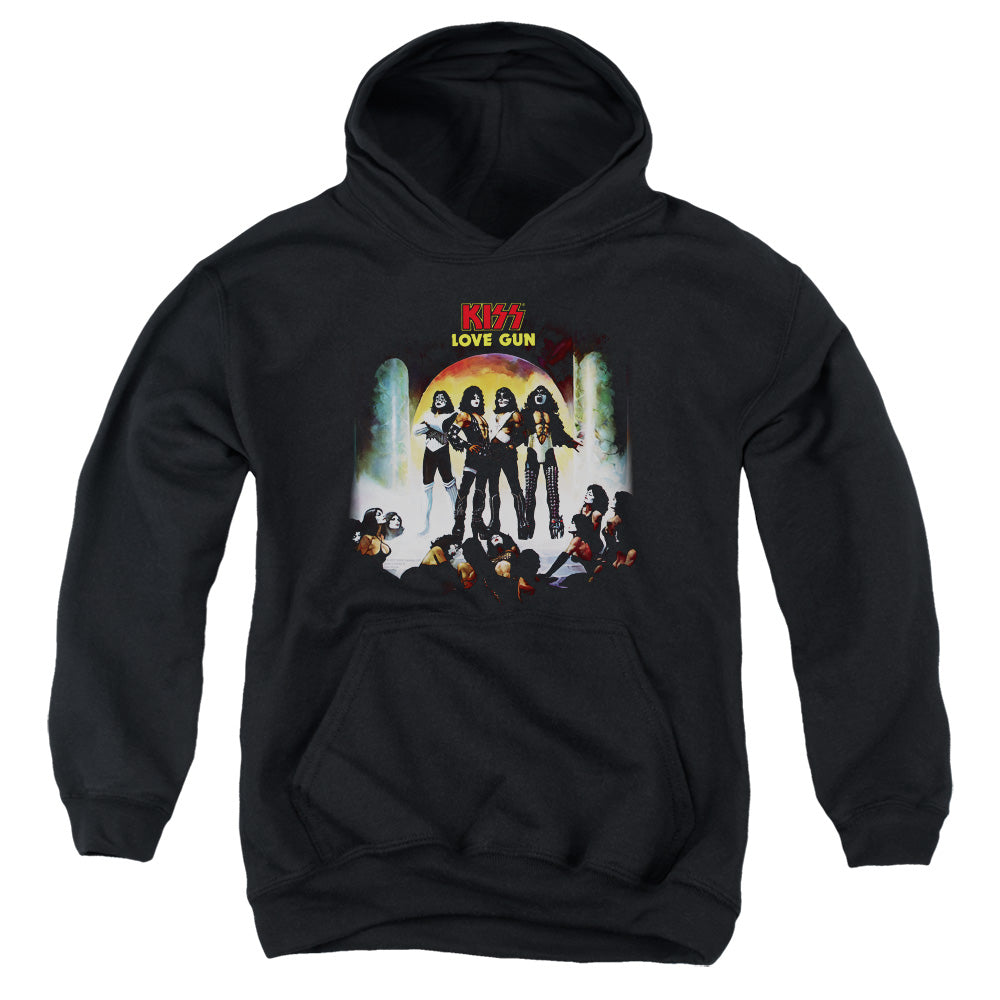 KISS Lover Gun Cover Kids Youth Hoodie Black