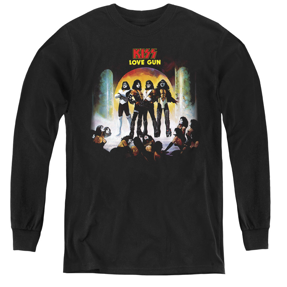 KISS Lover Gun Cover Long Sleeve Kids Youth T Shirt Black