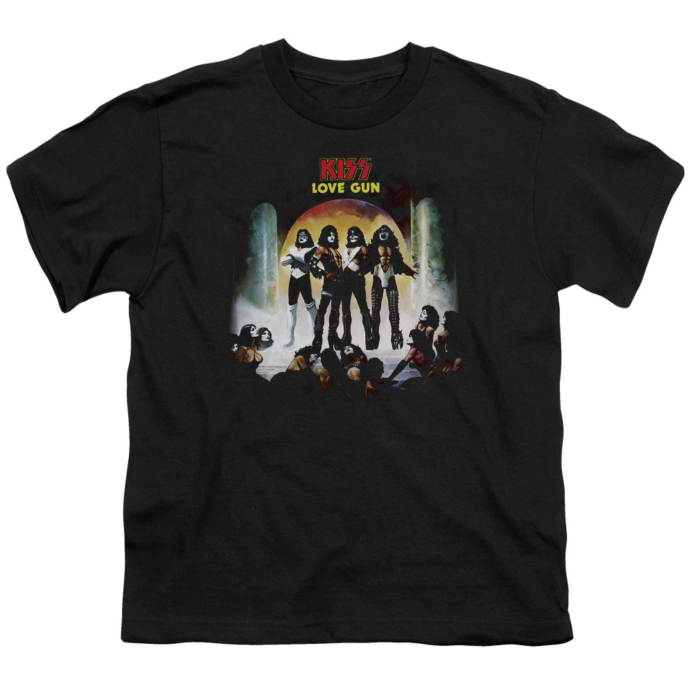 KISS Lover Gun Cover Kids Youth T Shirt Black