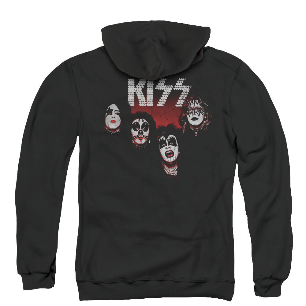 KISS 1974 Back Print Zipper Mens Hoodie Black