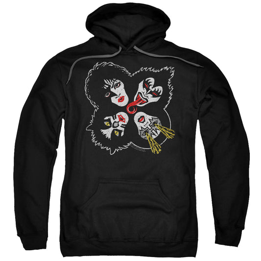 KISS Rock and Roll Heads Mens Hoodie Black