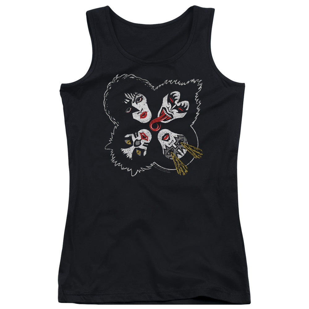 KISS Rock and Roll Heads Womens Tank Top Shirt Black