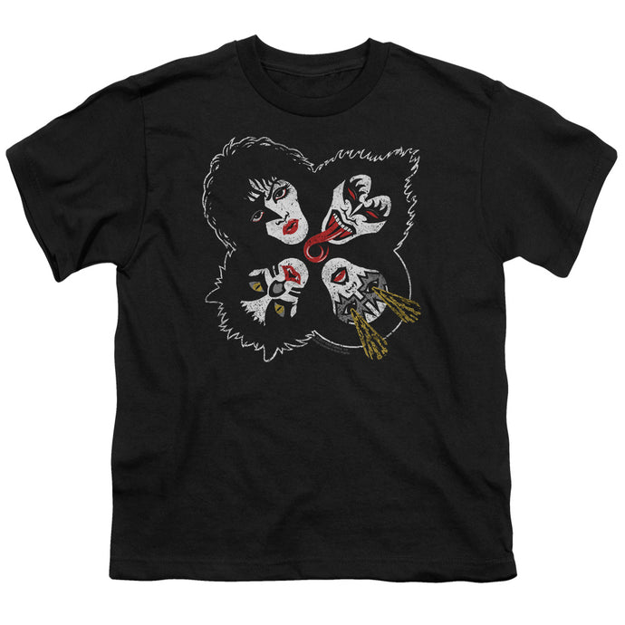 KISS Rock and Roll Heads Kids Youth T Shirt Black
