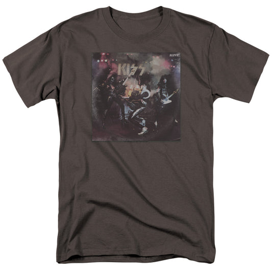 KISS Alive! Mens T Shirt Charcoal