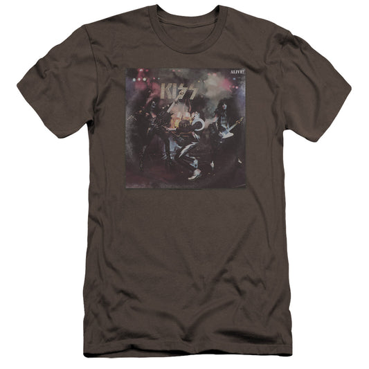 KISS Alive! Premium Bella Canvas Slim Fit Mens T Shirt Charcoal